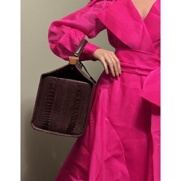 Vintage Luc Benoit Shiny Brown SnakeSkin Top Handle Framed Doctor’s Bag - Picture 13 of 13